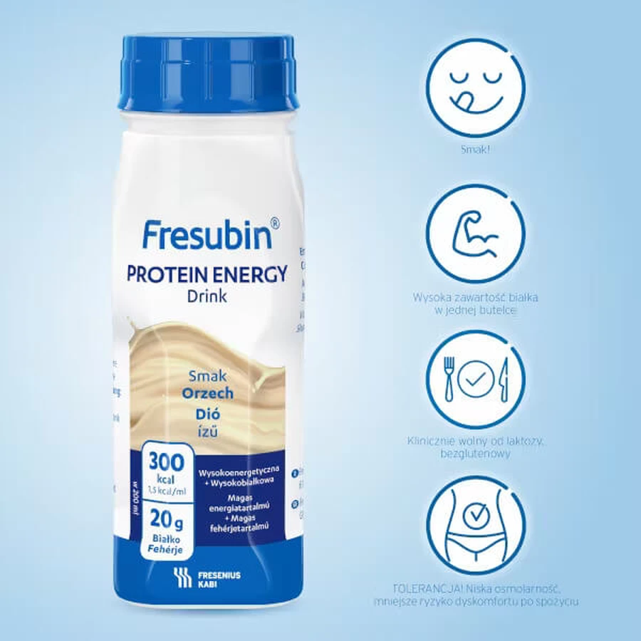Fresubin Protein Energy con sabor a nuez, 4 x 200 ml, Fresenius Kabi