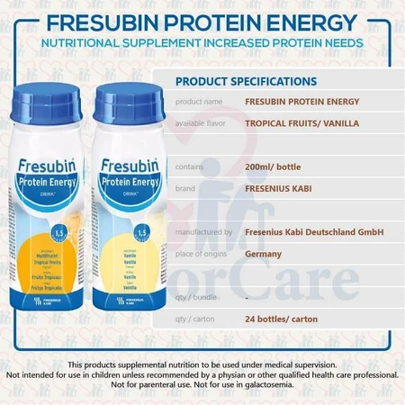 Fresubin Protein Energy Drink, voedingspreparaat, tropische vruchtensmaak, 4 x 200 ml