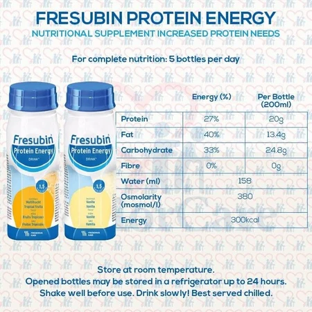 Fresubin Protein Energy Drink, voedingspreparaat, tropische vruchtensmaak, 4 x 200 ml