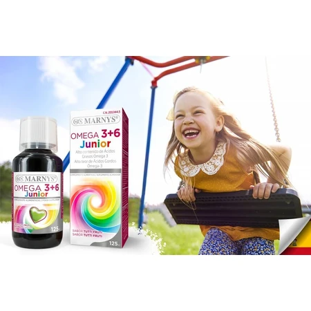 Omega 3+6 Junior, 100% Veganistisch, 125 ml, Marnys