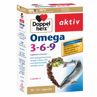 Omega 3-6-9, 30 + 15 cápsulas, Doppelherz