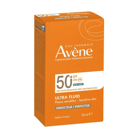 Avene Ultra Fluid Perfector, gezichtszonnebrandcrème, gevoelige huid, SPF 50+, 50 ml
