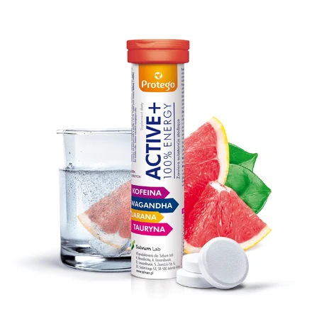 Protego Active + 100% Energy, arôme pamplemousse, 20 comprimés effervescents