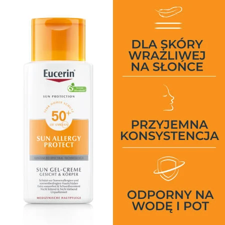 Eucerin Sun Allergy Protect, gel-crème voor gezicht en lichaam, SPF 50+, 150 ml 