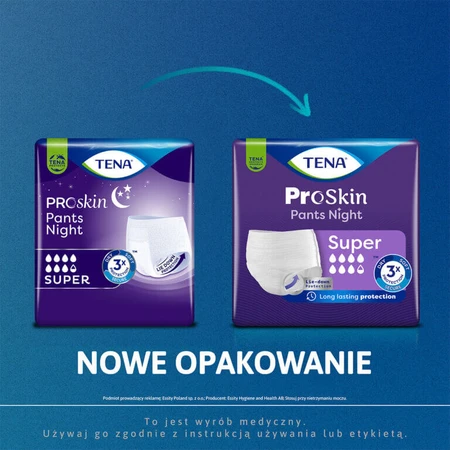 Tena Pants ProSkin Night, bragas absorbentes, talla M, 80-110 cm, Super, 30 unidades