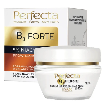 Perfecta B3 Forte 30+, crema facial altamente hidratante, día y noche, 50 ml