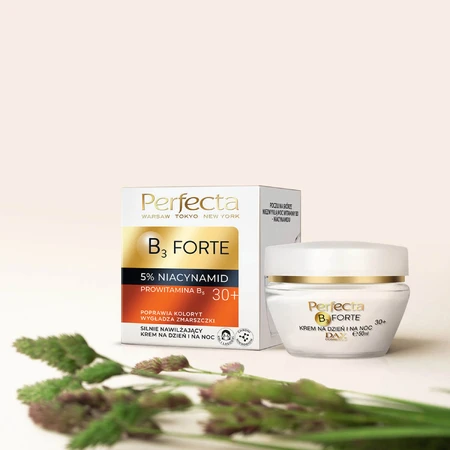 Perfecta B3 Forte 30+, crema facial altamente hidratante, día y noche, 50 ml