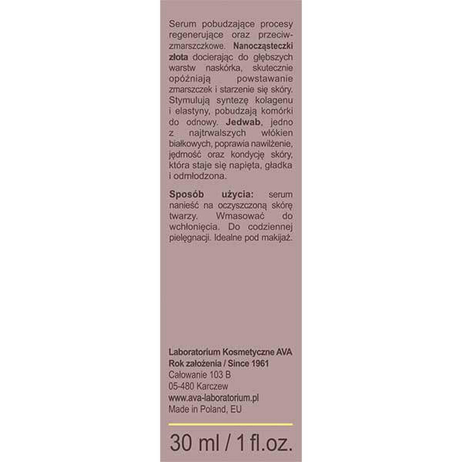 Ava Youth Activator Plus, suero facial de oro y seda, 30 ml