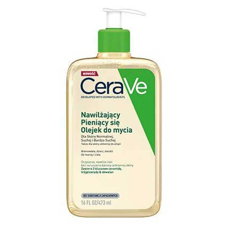 Buy CeraVe, moisturizing foaming oil with ceramides for washing, 473 ml CeraVe, moisturizing foaming oil with ceramides for washing, 473 ml