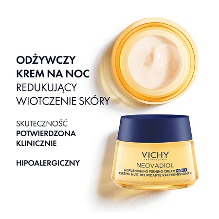 Vichy Neovadiol Post-Menopausia, crema de noche regeneradora contra la flacidez de la piel, 50 ml