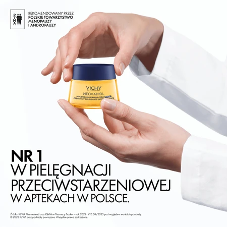 Vichy Neovadiol Post-Menopausia, crema de noche regeneradora contra la flacidez de la piel, 50 ml