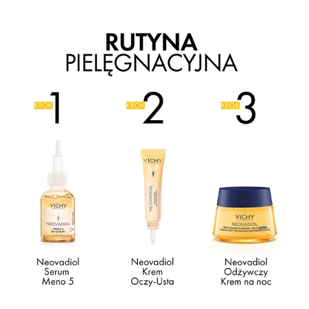 Vichy Neovadiol Post-Menopausia, crema de noche regeneradora contra la flacidez de la piel, 50 ml
