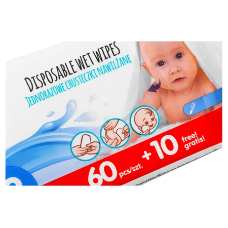 AKUKU, vochtige doekjes, A0031, vanaf de geboorte, 60 stuks + 10 gratis