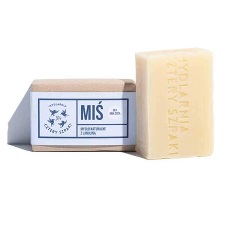 Four Pinks, savon naturel à la lanoline dès le premier jour de vie, ourson, 110 g