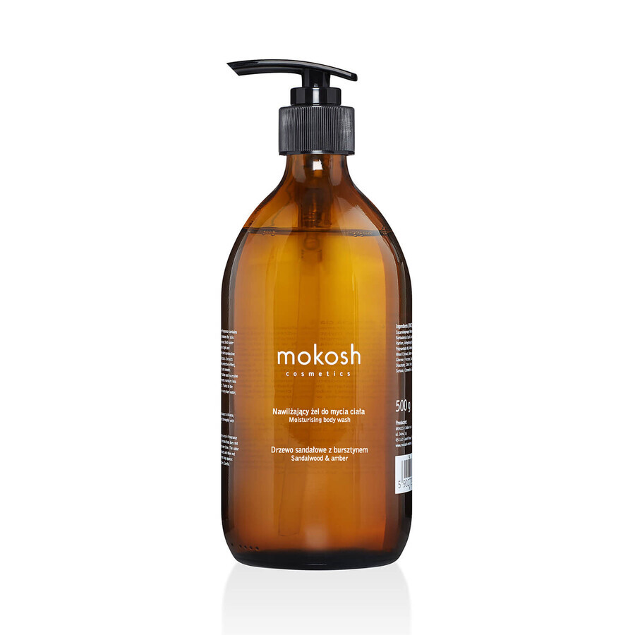 Cumpără Mokosh, gel de spălare hidratant pentru corp, lemn de santal cu ambră, 500 g Mokosh, gel de spălare hidratant pentru corp, lemn de santal cu ambră, 500 g