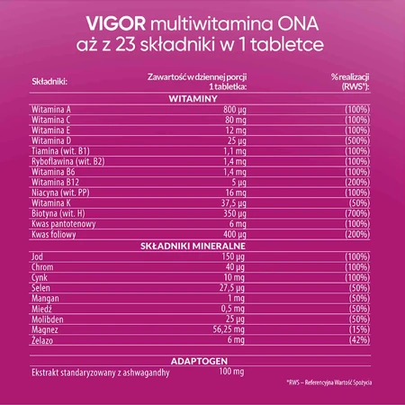 Vigor Multivitamínico Ona, 60 comprimidos