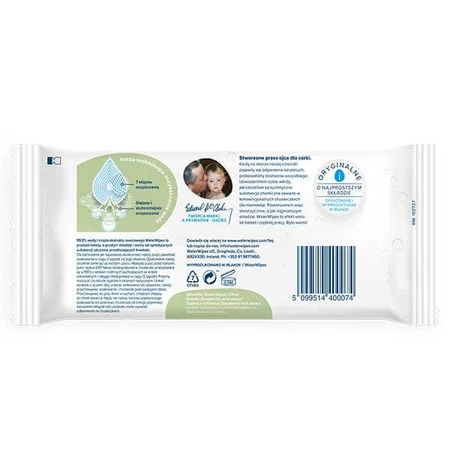 WaterWipes Zeepbes Bio, vochtige doekjes, water met zeepbes-extract, vanaf de geboorte, 60 stuks