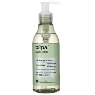 Tolpa Authentic, gel limpiador facial, ácido láctico, 195 ml