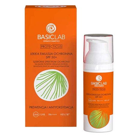 BasicLab Protecticus, émulsion protectrice légère, prévention et antioxydation, SPF 50+, 50 ml