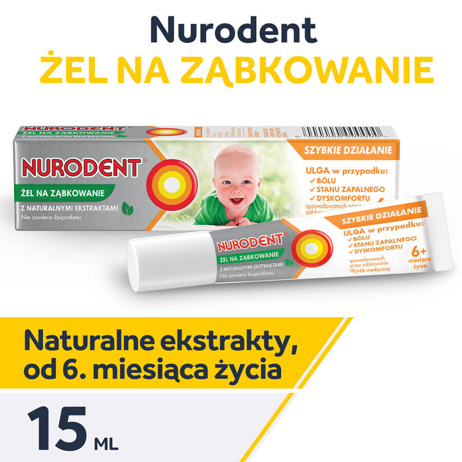 Nurodent, teething gel, 15 ml