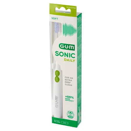 Sunstar Gum Sonic Sonic Daily, sonic toothbrush, white, 1 pc