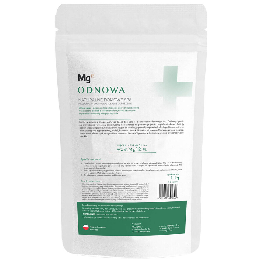 Mg12 Renewal, sel de la mer morte, 1 kg Mg12 Renewal, sel de la mer morte, 1 kg