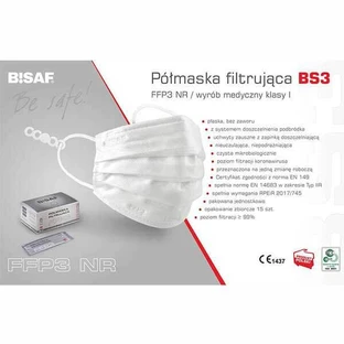 Bisaf BS3, half mask half mask, 6 layers, class FFP3, 1 pc