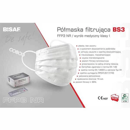 Bisaf BS3, half mask half mask, 6 layers, class FFP3, 1 pc