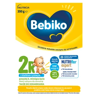 Bebiko 2R Nutriflor Expert, leche de continuación con gachas de arroz, más de 6 meses, 350 g