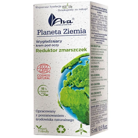 Ava Planeta Ziemia, crème lissante pour les yeux, réducteur de rides, 15 ml