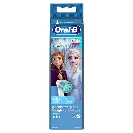 Oral-B Kids Stages Power, embouts de brosse à dents électrique, Frozen EB10s-2, plus de 3 ans, ultra doux, 2 pièces
