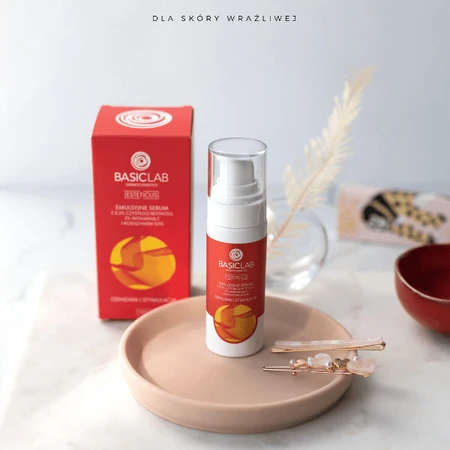 BasicLab Esteticus, sérum emulsión con retinol puro 0,3% para noche, renovación y estimulación, 30 ml
