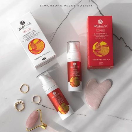 BasicLab Esteticus, sérum emulsión con retinol puro 0,3% para noche, renovación y estimulación, 30 ml