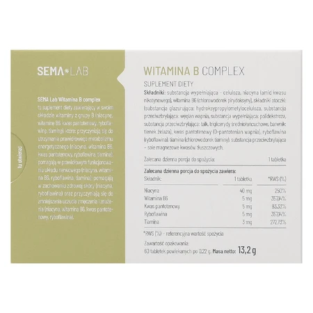 SEMA Lab Vitamine B-complex, 60 filmomhulde tabletten
