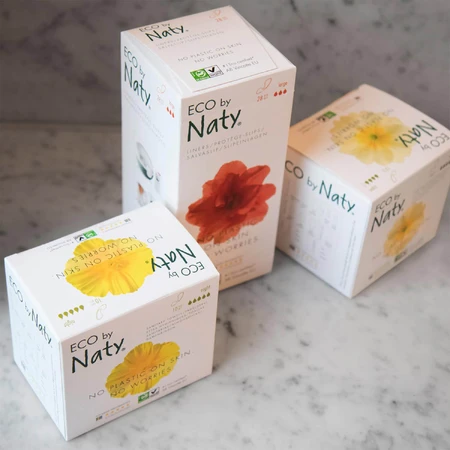 Eco by Naty, compresas ecológicas con alas, compostables, Super, 12 unidades