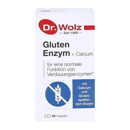 Gluten Enzym + Calcium, enzima gluten + calcio, 60 cápsulas