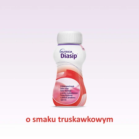 Diasip, voedingspreparaat voor diabetici, aardbeiensmaak, 4 x 200 ml