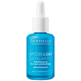 Dermedic Hydrain 3 Hialuro, sérum hydratant pour le visage, le cou et le décolleté, peaux déshydratées et sèches, 30 ml