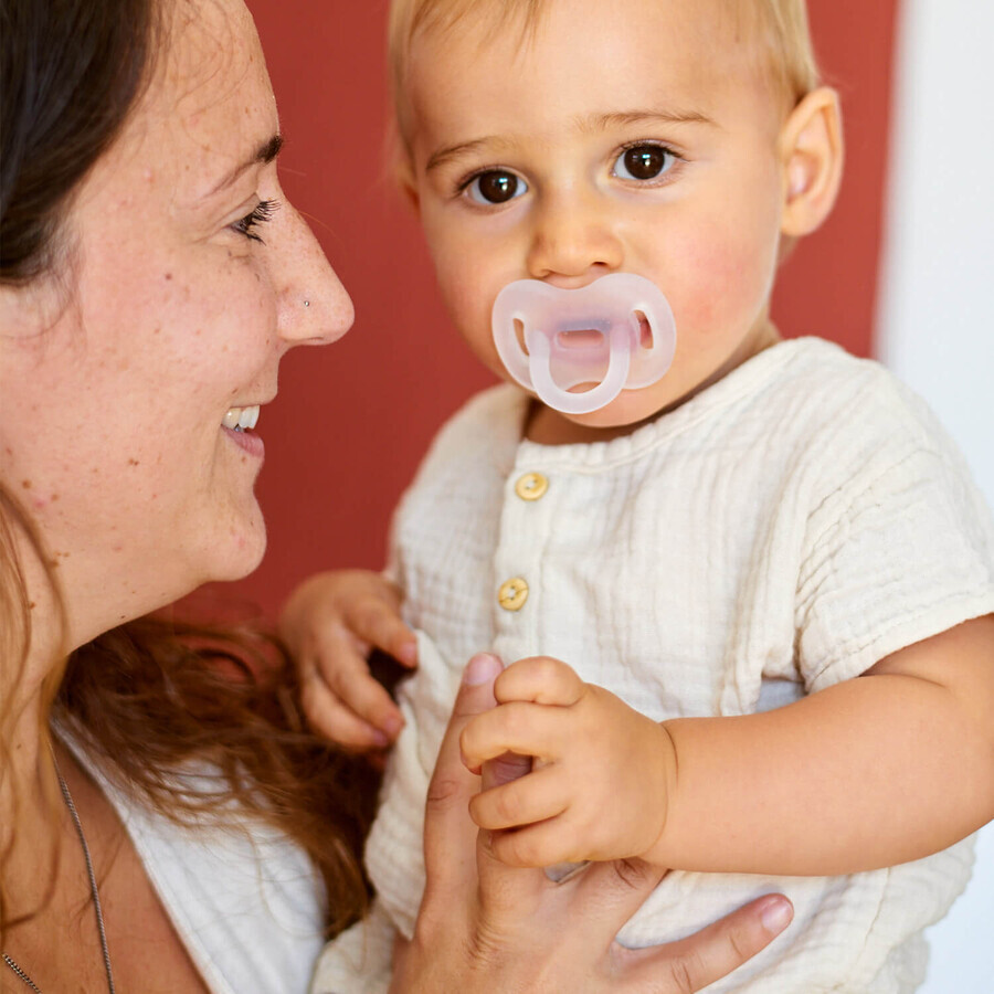 Suavinex Smoothie, pacifier, 100% silicone, physiologic SX Pro, transparent, 0-6 months, 1 piece