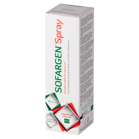 Sofargen Spray, powder spray for superficial wounds, 125 ml