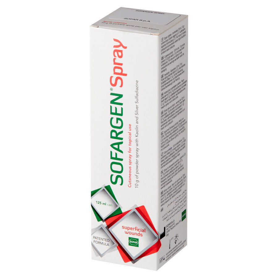 Sofargen Spray, spray pudră pentru răni superficiale, 125 ml