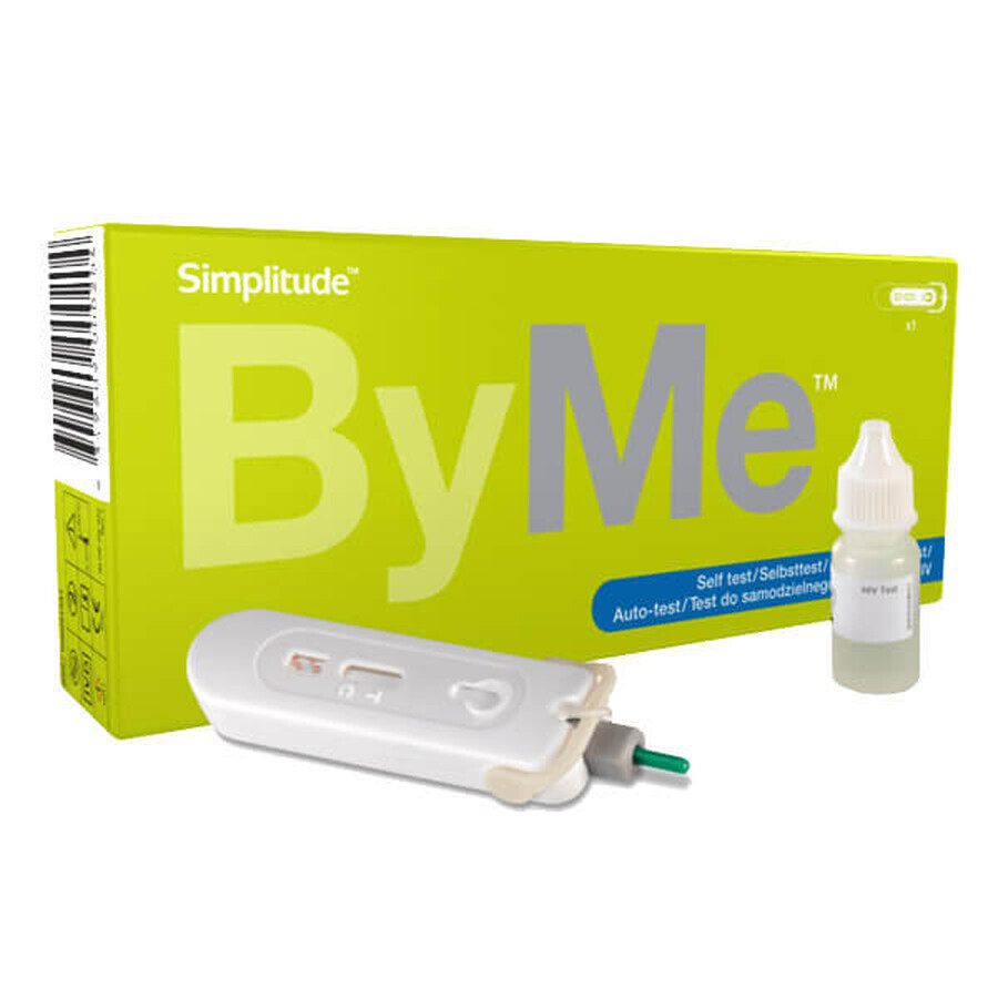 Simplitude ByMe HIV Test, test rapido del sangue per la rilevazione degli anticorpi HIV-1 e HIV-2, 1 pezzo