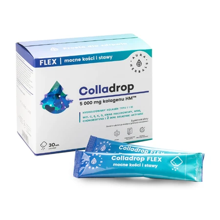 Aura Herbals Colladrop Flex Colágeno 5000 mg, 30 sobres