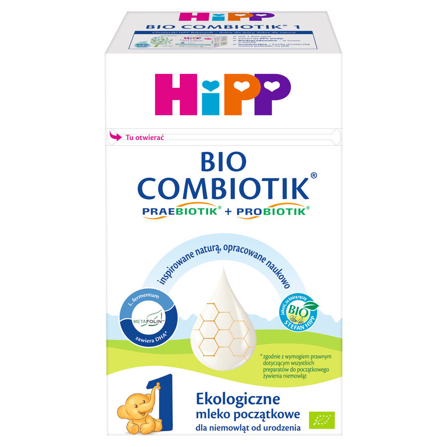 HiPP 1 Bio Combiotik, lait infantile biologique, dès la naissance, 550 g