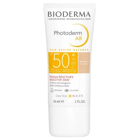 Bioderma Photoderm AR, crema tonificante protectora, piel sensible con tendencia al enrojecimiento, FPS 50+, 30 ml