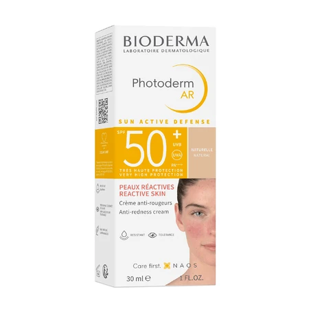 Bioderma Photoderm AR, crema tonificante protectora, piel sensible con tendencia al enrojecimiento, FPS 50+, 30 ml