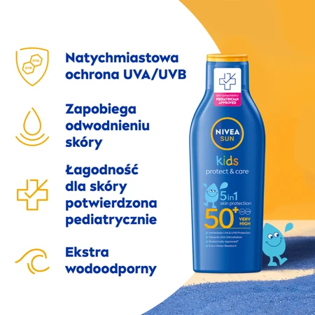 Nivea Sun Kids Protect &amp; Care 5in1, Sonnenschutzlotion für Kinder, SPF 50+, 200 ml