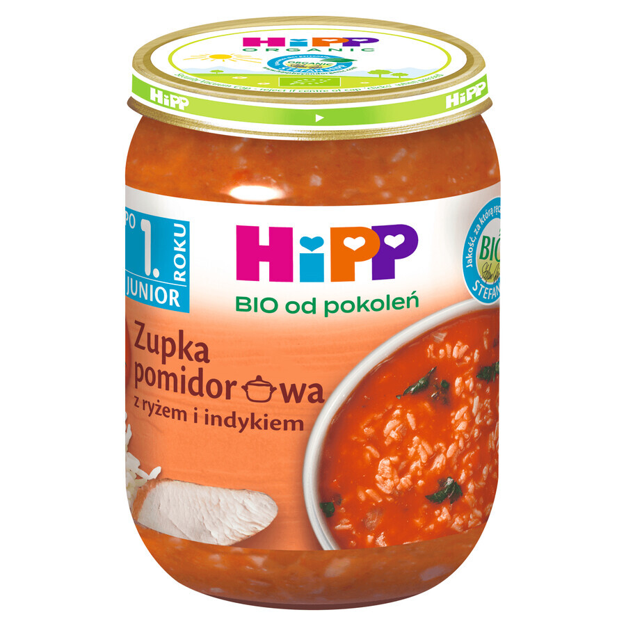 Comprar Sopa HiPP Bio, tomate con arroz y pavo, después de 12 meses, 250 g Sopa HiPP Bio, tomate con arroz y pavo, después de 12 meses, 250 g