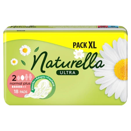 Naturella Ultra, toallas sanitarias con alas, Normal plus, 18 piezas