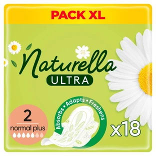 Naturella Ultra, toallas sanitarias con alas, Normal plus, 18 piezas
